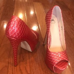 Brand new HIGH sexy pink/red heels